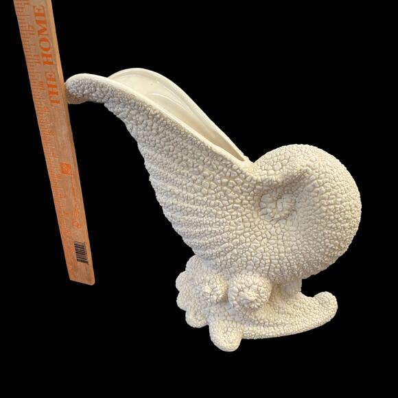 Royal Haeger Shell Vase Nautilus Textured Pebbled Cornucopia Nautical Sea READ - Picture 14 of 16